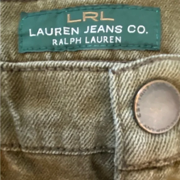 LAUREN‎ RALPH LAUREN PREMIERE STRAIGHT LEG MID RISE JEANS OLIVE GREEN SIZE 4 - Picture 4 of 7
